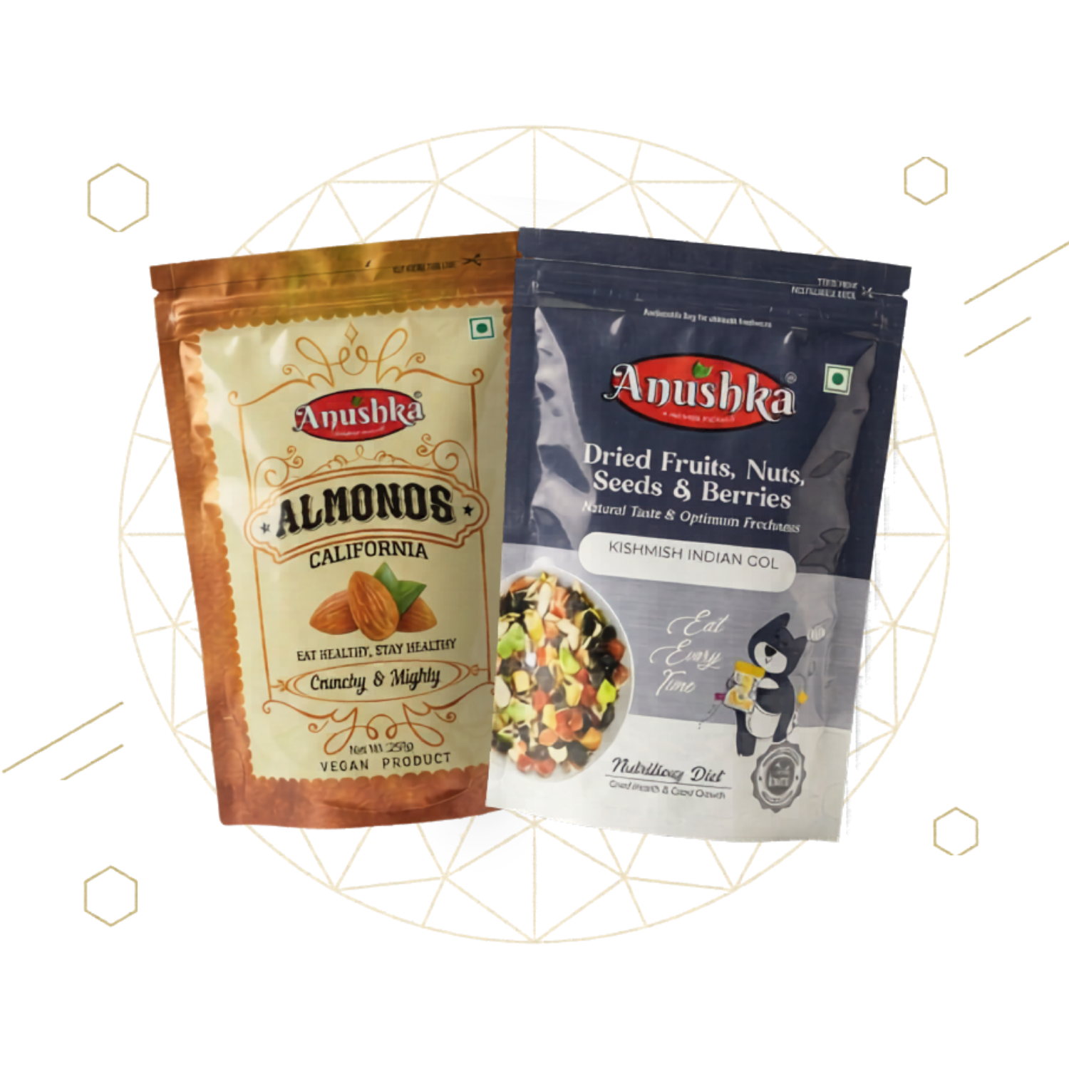 Badam Giri & Indian Raisins Combo Pack (250gm Each)
